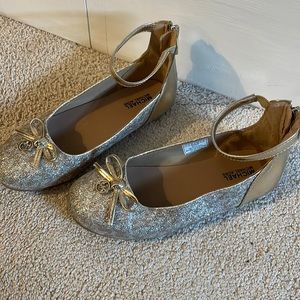 Girls size 1, Michael Kors sparkle gold/white flats. Smoke free home. Like new.